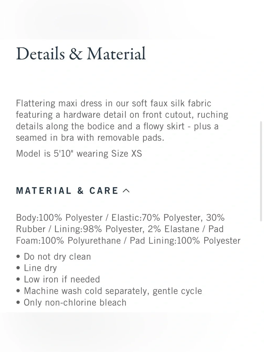 Abercrombie and Fitch Bra-free hardware maxi dress